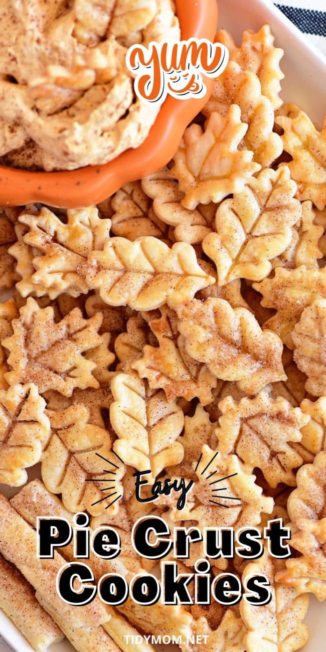 cinnamon and sugar leaf-shaped pie crust cookies