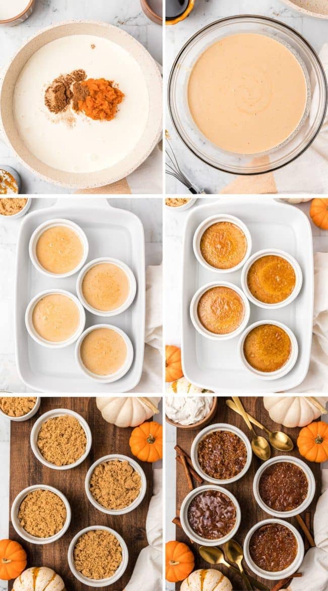 how to make Pumpkin Crème Brûlée photo collage