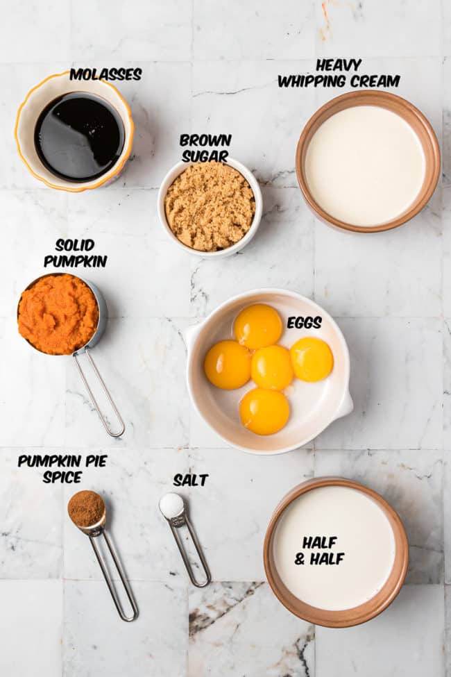 ingredients for Pumpkin Crème Brûlée