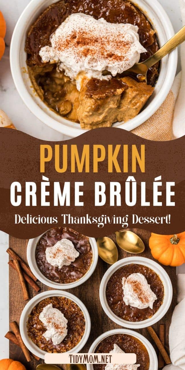 Pumpkin Crème Brûlée with whipped cream