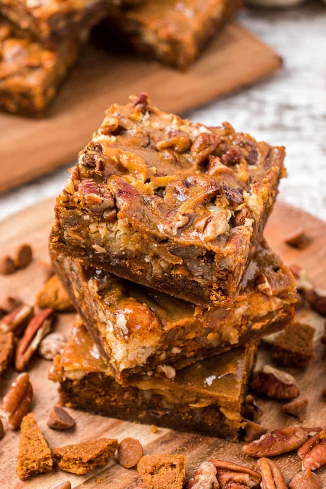 stack of pumpkin dessert bars