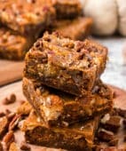 stack of 3 pumpkin dessert bars