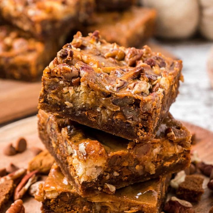 stack of 3 pumpkin dessert bars