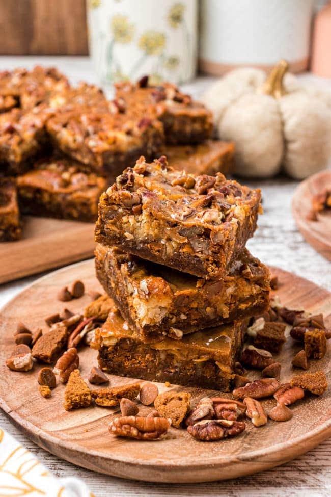 stack of pumpkin cookie bars