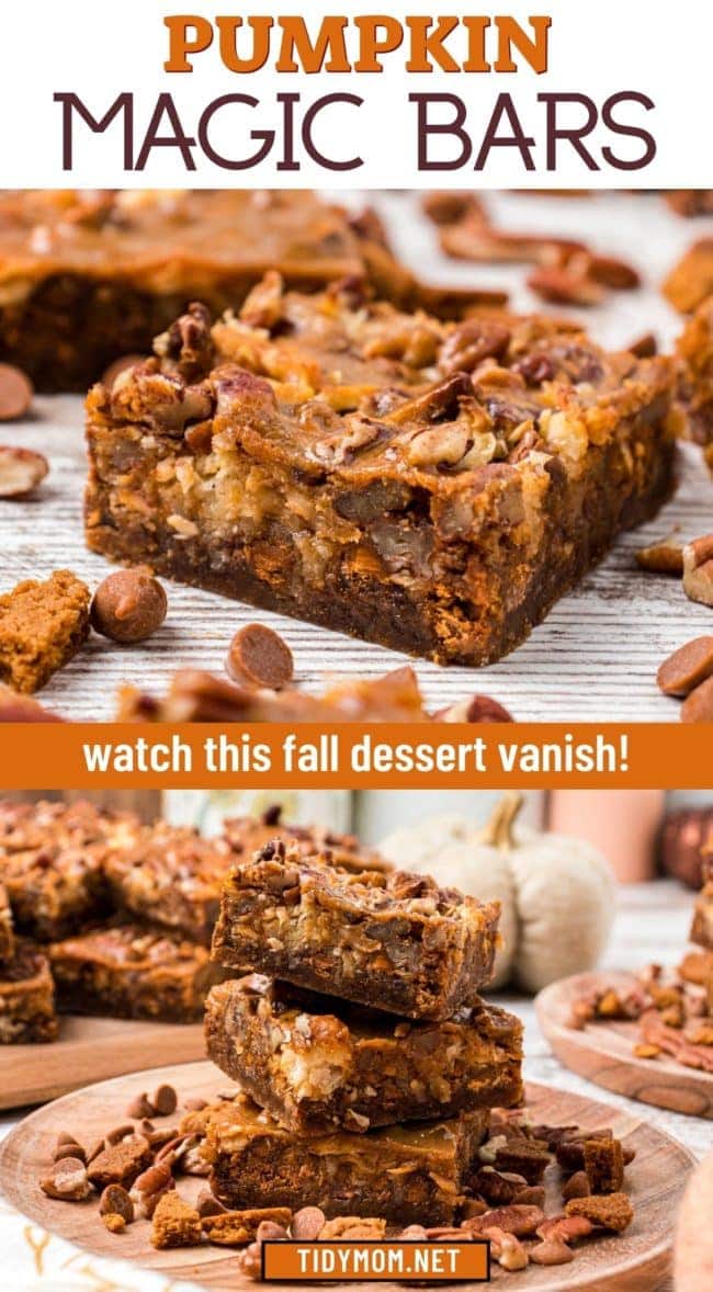 Pumpkin Magic Bars photo collage