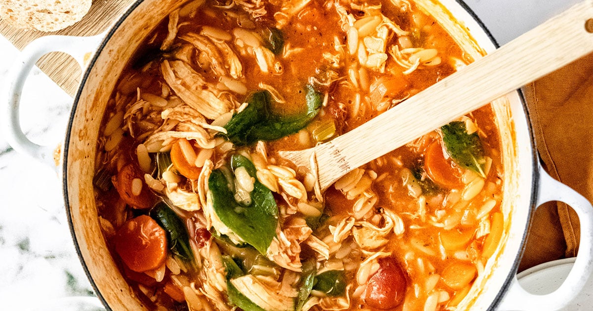 Creamy Tomato Turkey Orzo Soup Recipe - TidyMom®