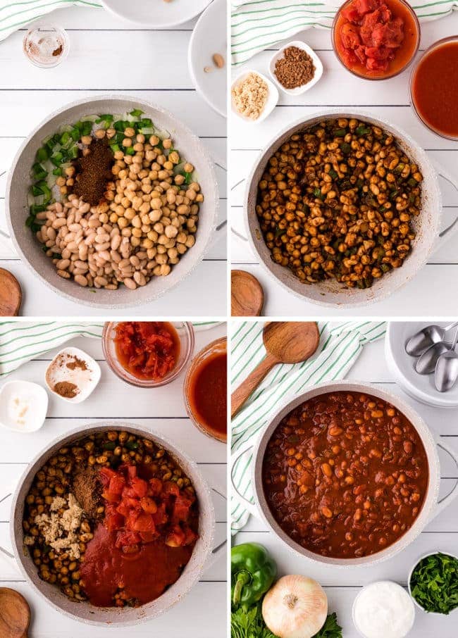 how to make Smoky Vegetarian Chili photo collage