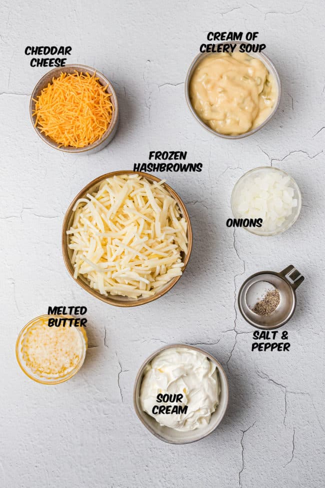 ingredients for cheesy hashbrown casserole