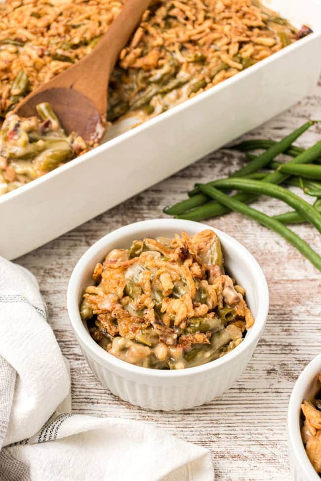 serving of green bean casserole