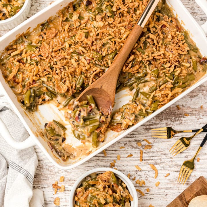 Bacon Green Bean Casserole (With Cheese Too!) - TidyMom®