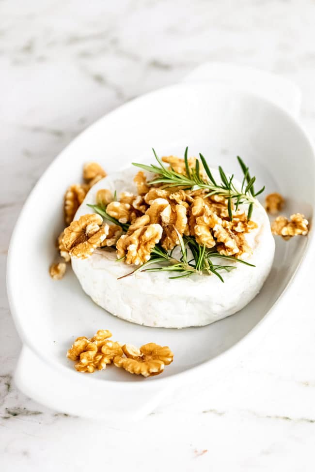 brie wheel with walnuts