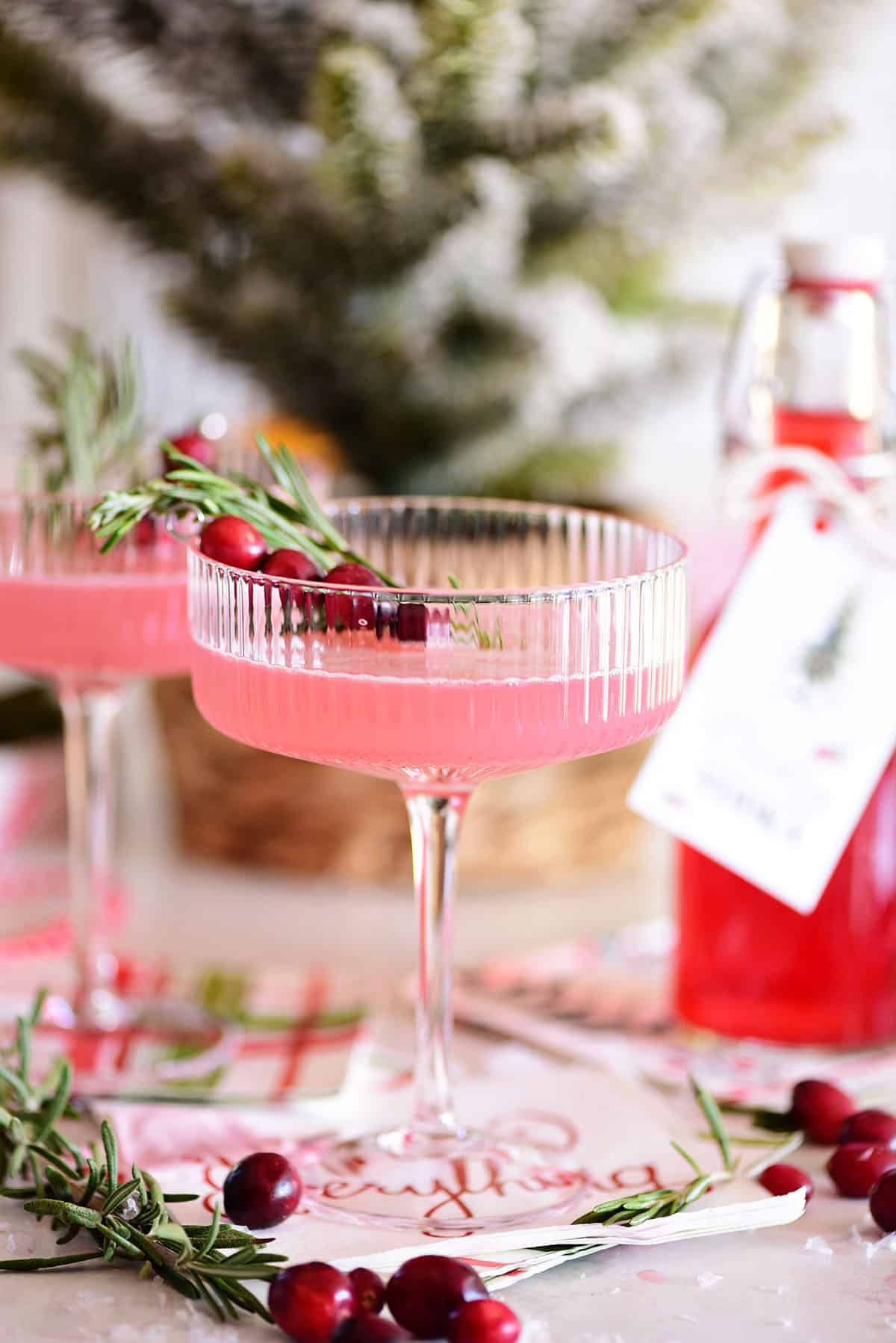 Cranberry Cosmo And Rosemary Syrup Recipe Christmas Cocktail Tidymom® 4796