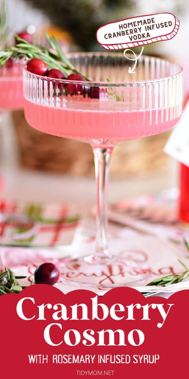 a pink Christmas cocktail in a coupe glass