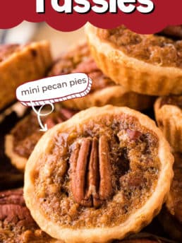 a pie of mini pecan pies