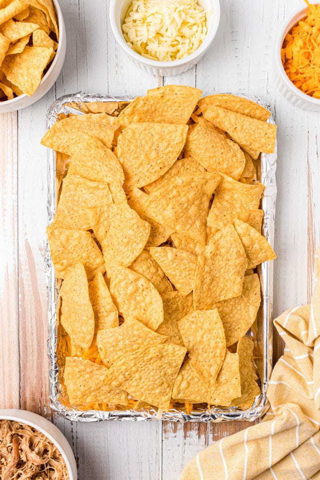 how to make sheet pan nachos step 1