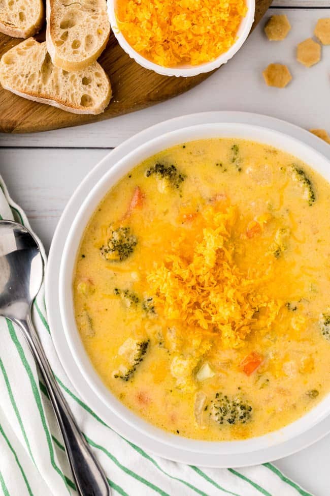 close up of a bowl of soup with a spoon