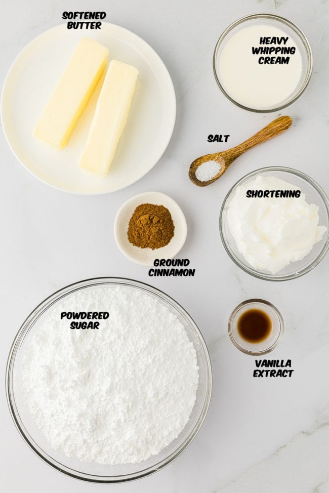 ingredients for cinnamon buttercream
