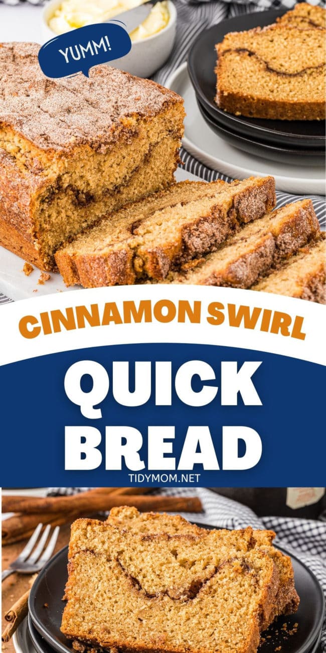 cinnamon quick bread photo collage