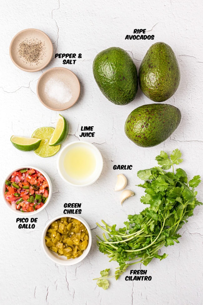 ingredients for homemade guacamole