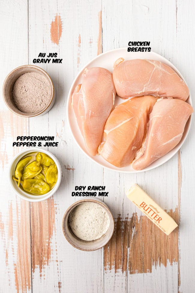 ingredients for Mississippi chicken