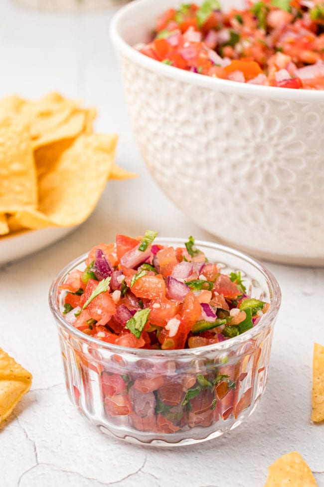 salsa Fresca in a small bowl for dipping