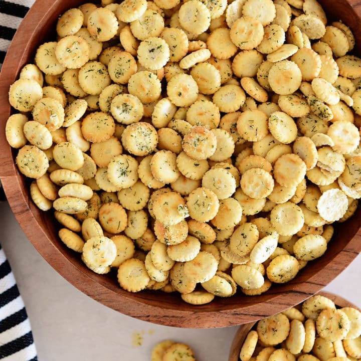 ranch oyster crackers in a bowl