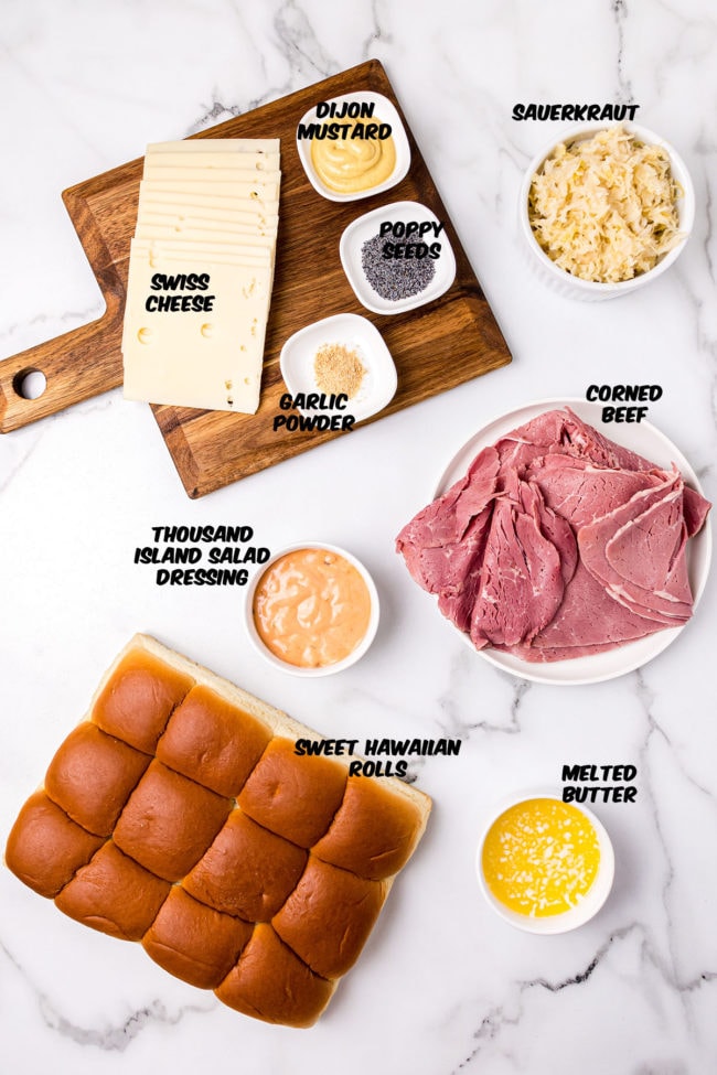 ingredients for making reuben sliders