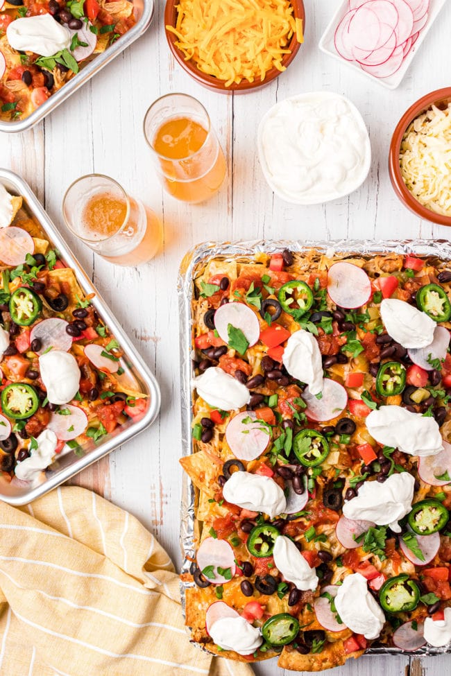 baked sheet pan nachos