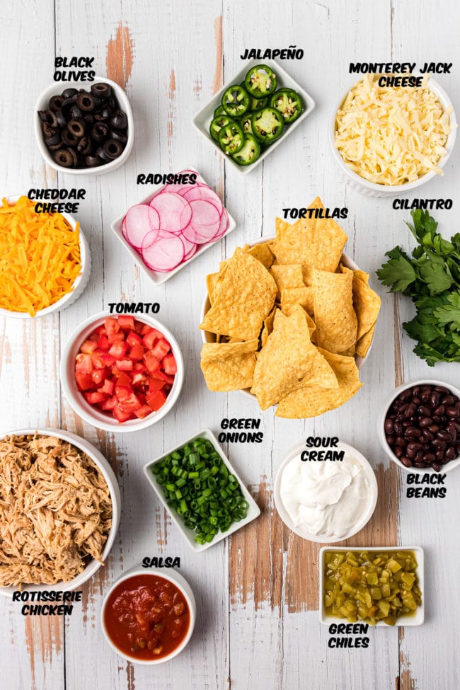 ingredients for making baked nachos