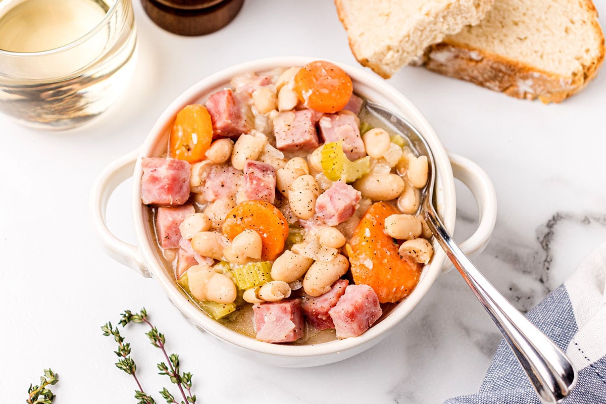 image of Easy Ham and Bean Soup recipe by Tidy Mom