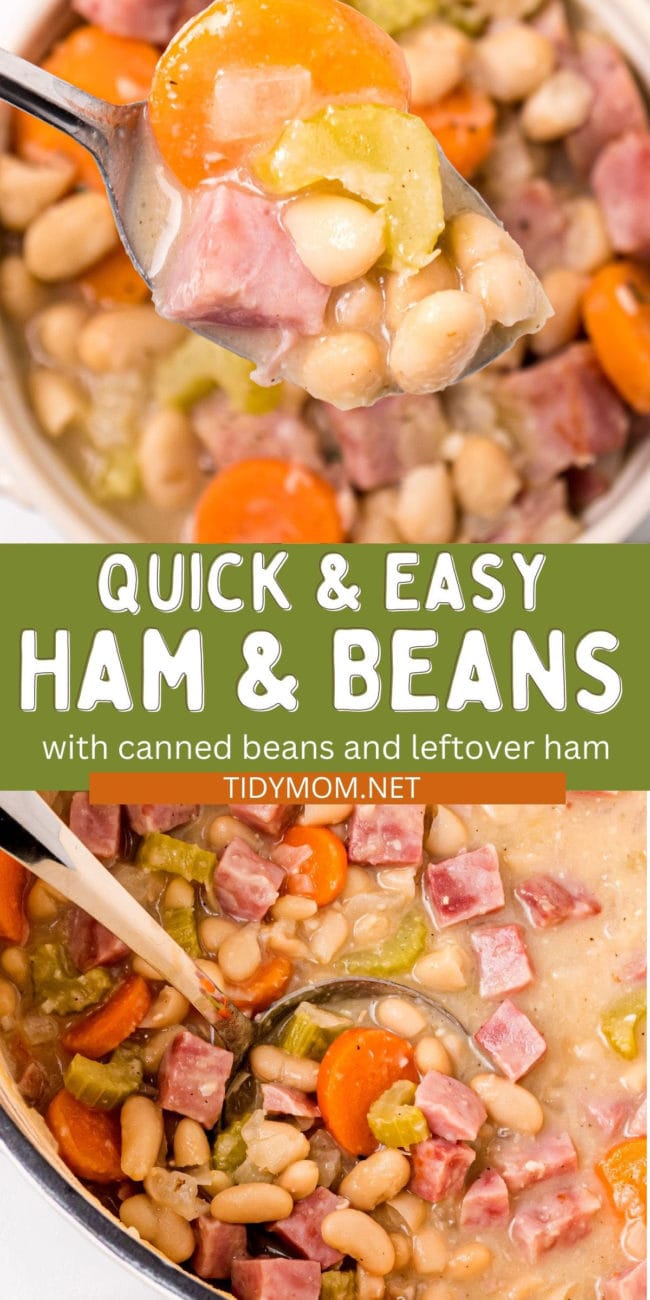 ham and beans in a dutch oven