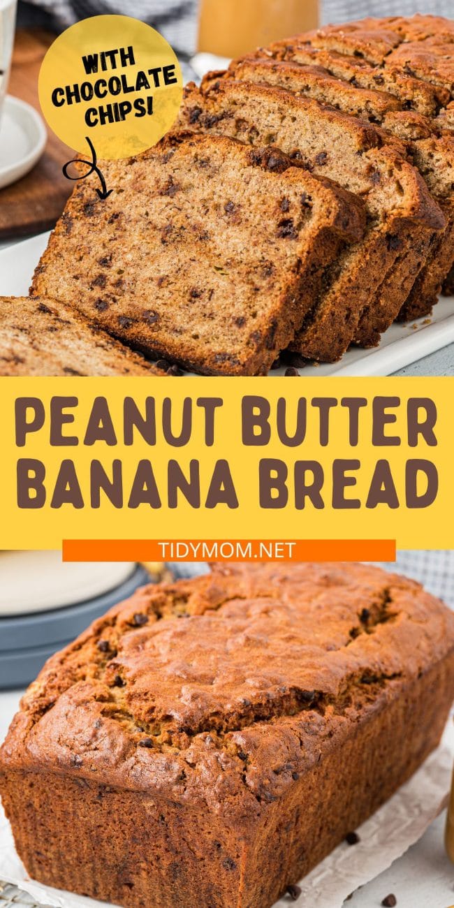 Peanut Butter Banana Quick Bread photo collage