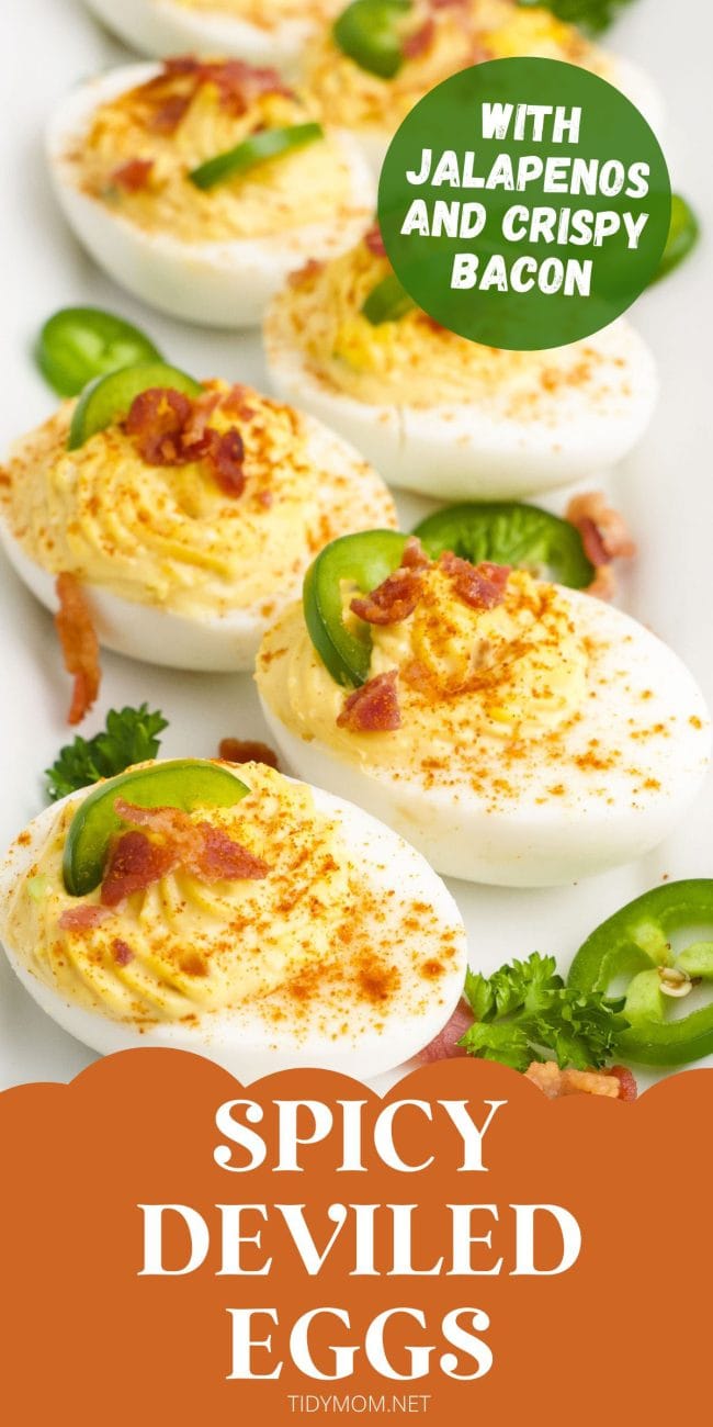 spicy deviled eggs with jalapenos and bacon