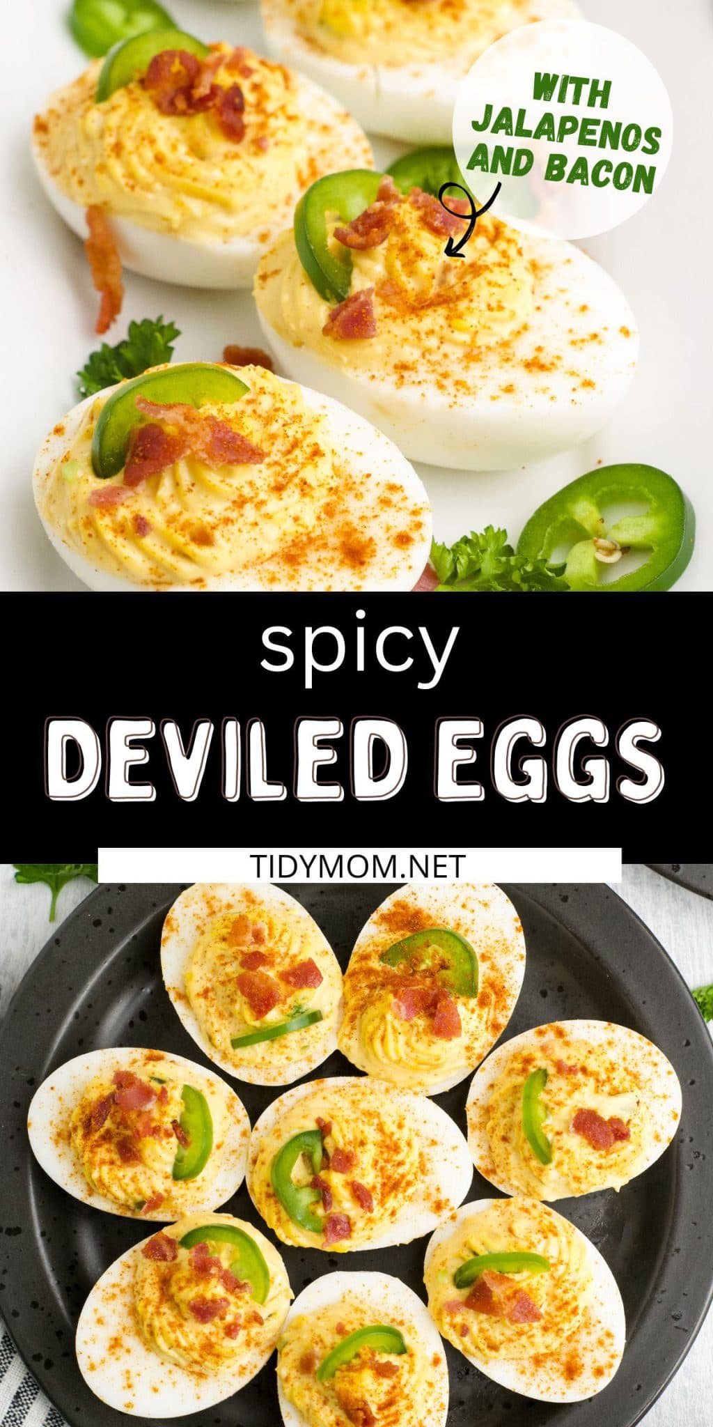 Spicy Deviled Eggs With Bacon - TidyMom®