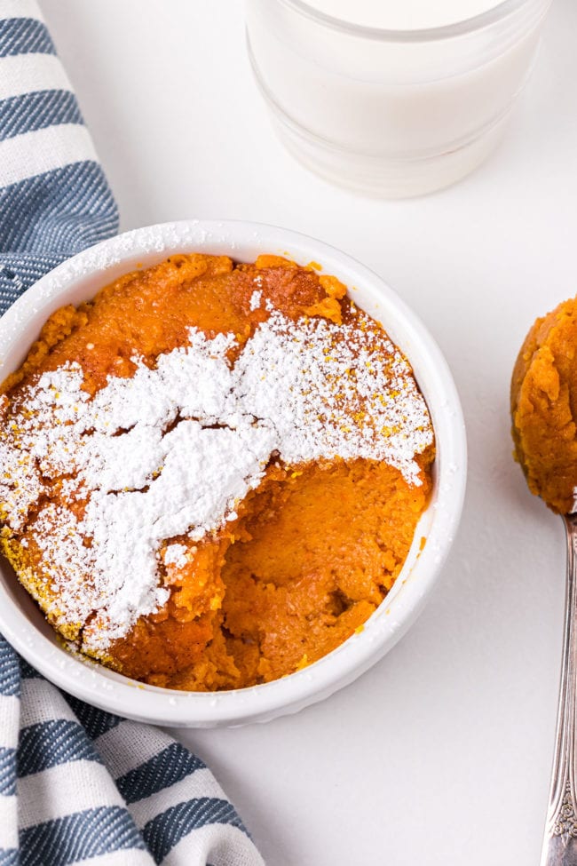 carrot souffle baked in a ramekin