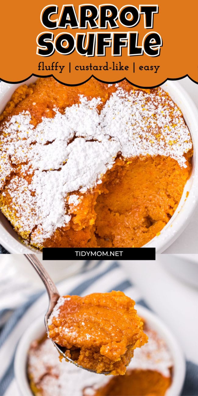 souffle in a ramekin and on a spoon