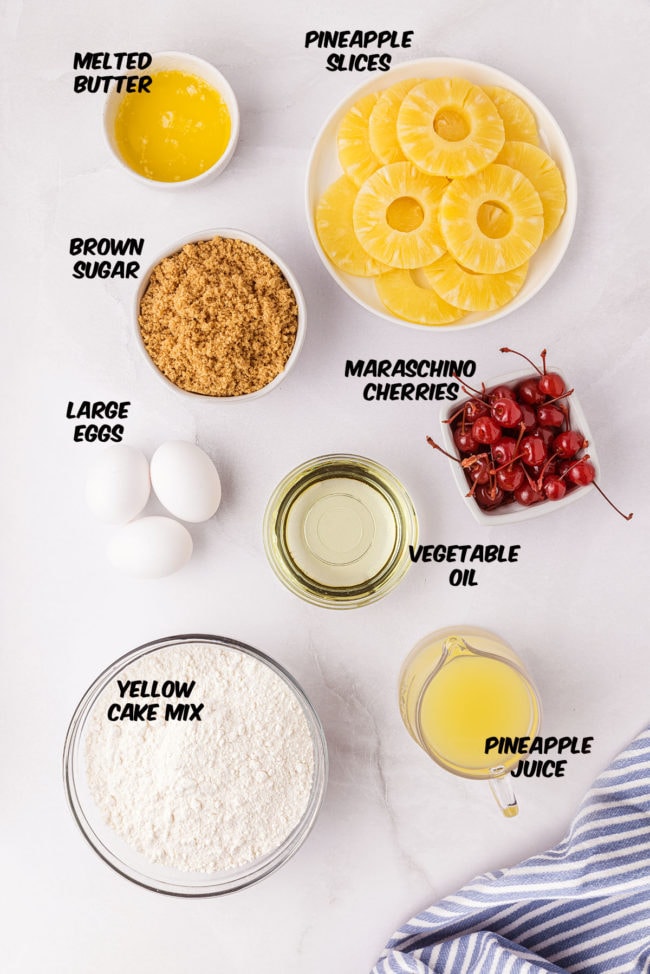 ingredients for Pineapple Upside Down Cake