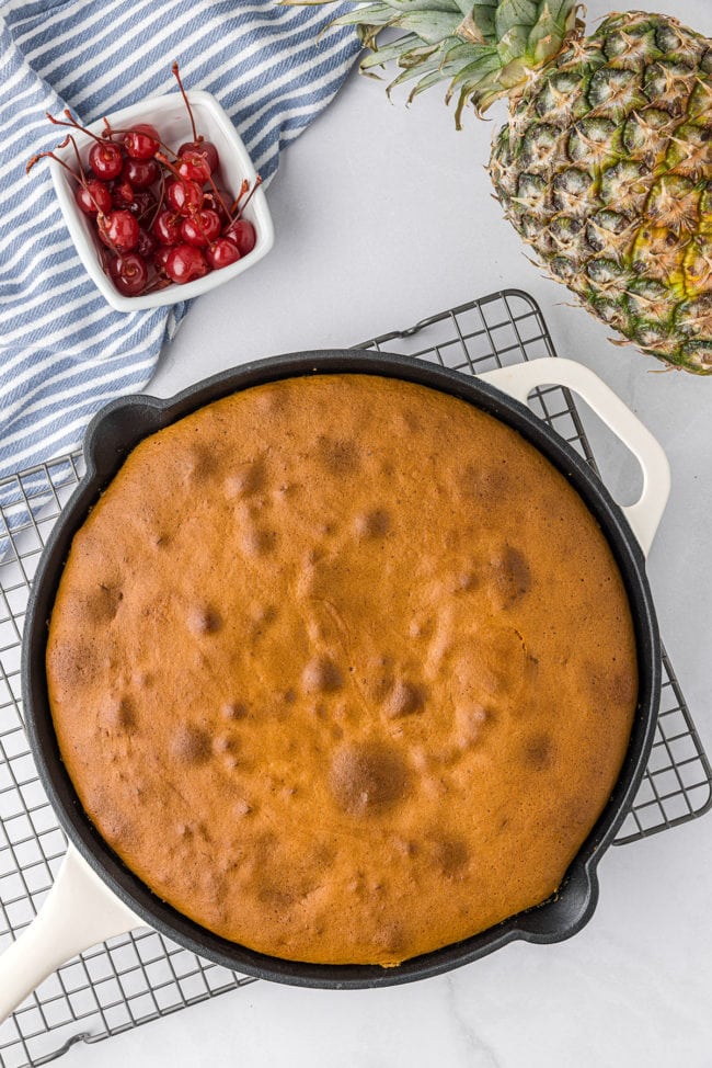 cake baked in cast iron skillet