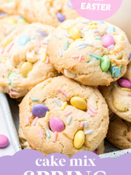 pile of cookies with pastel easter candy