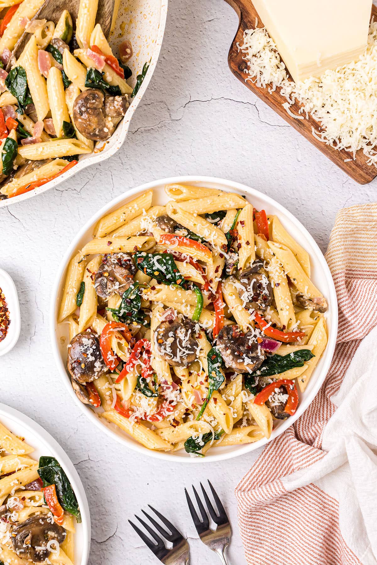 vegetarian pasta on a table