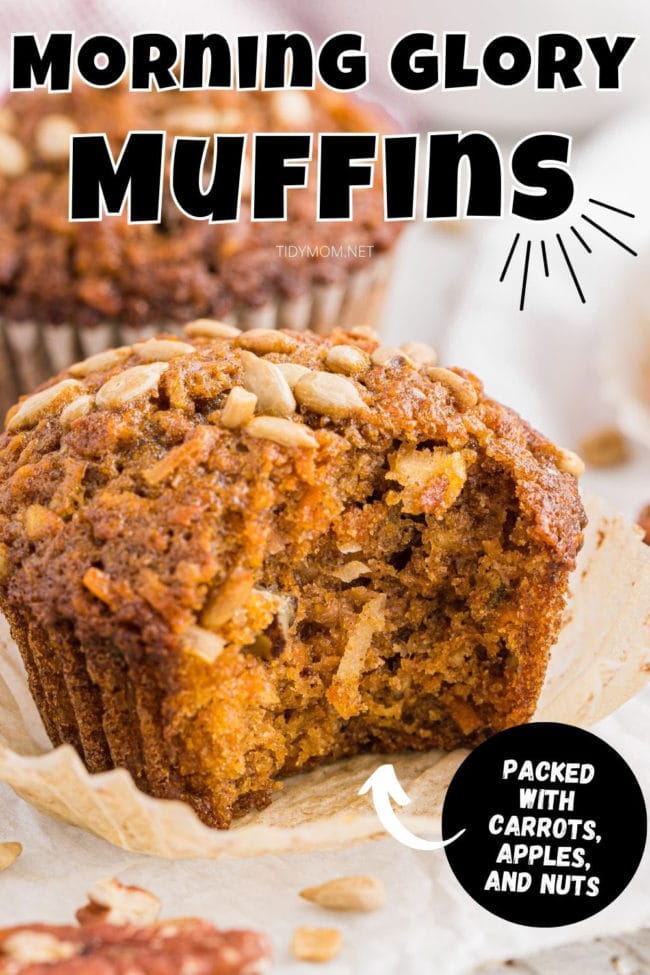 close up of muffin with carrots, apples and nuts