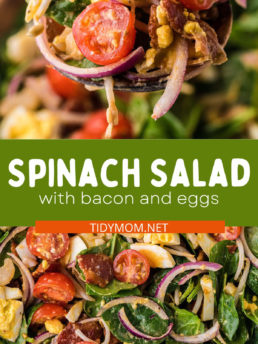 spinach salad photo collage