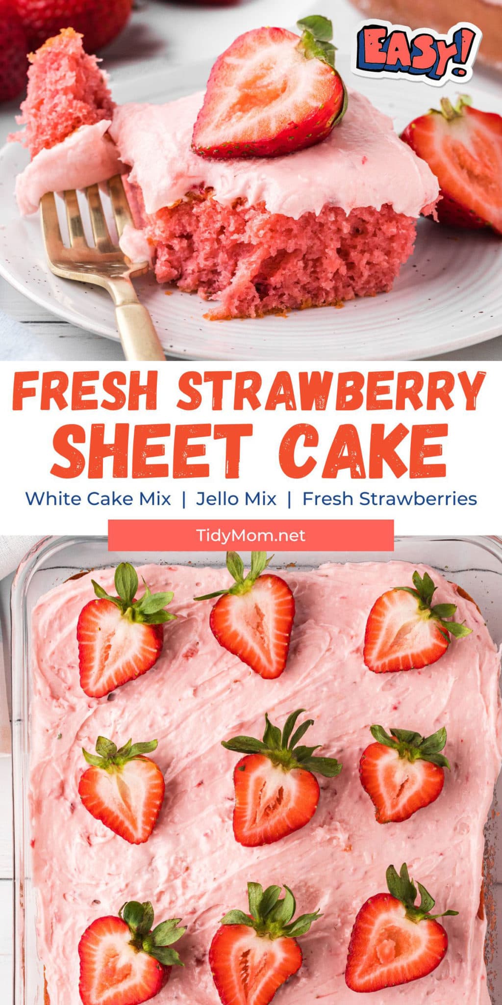 Easy Strawberry Cake - TidyMom®