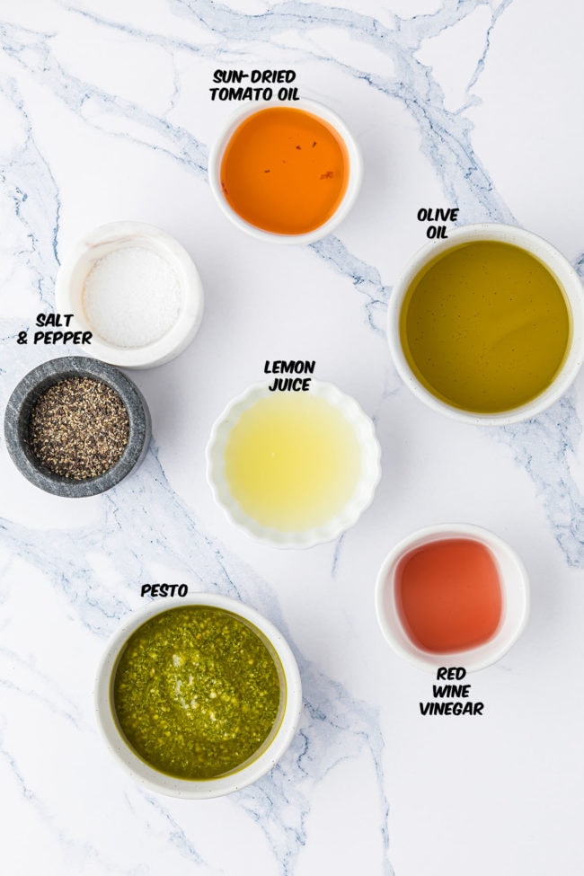 ingredients to make Mediterranean salad dressing