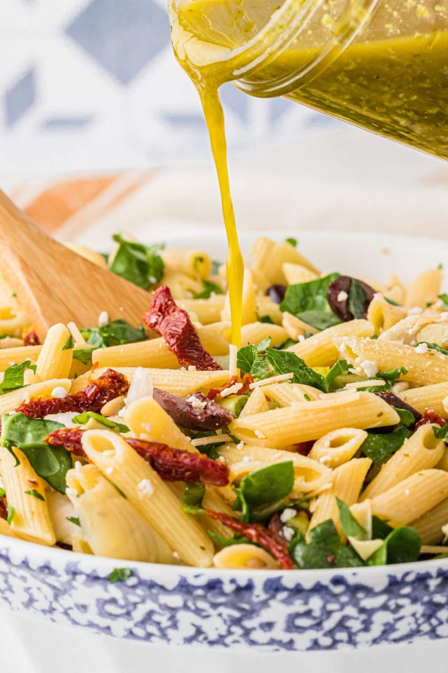 how to make Greek pasta salad step 6