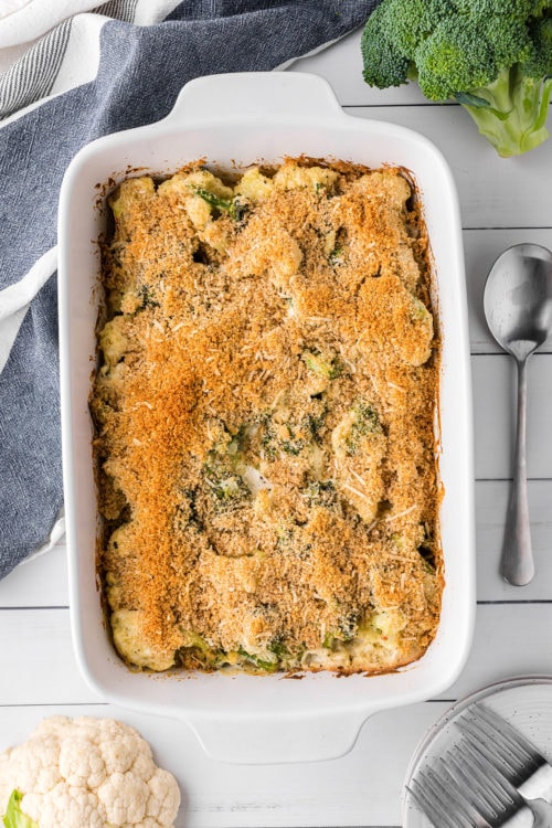 Creamy Cheesy Broccoli Cauliflower Casserole - TidyMom®