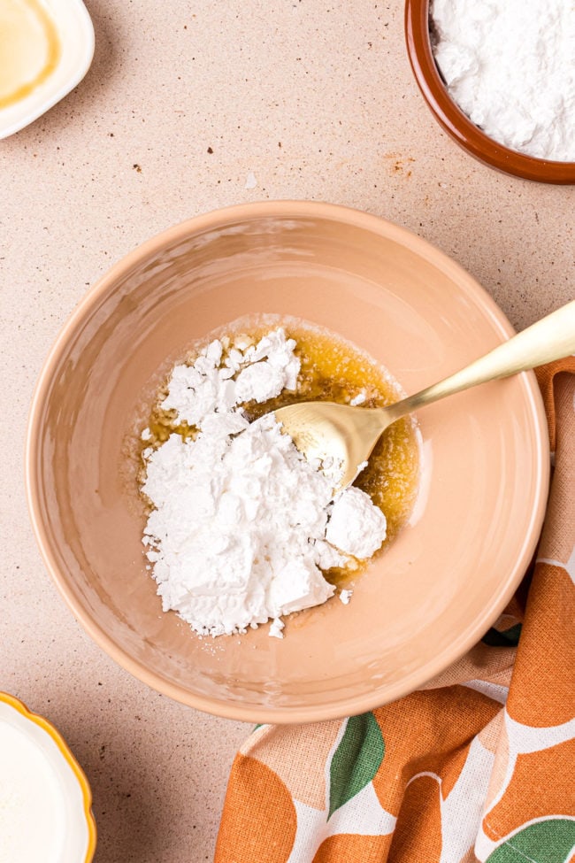 making powdered sugar icing with butter