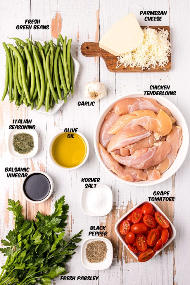 ingredients for Tuscan chicken sheet pan meal