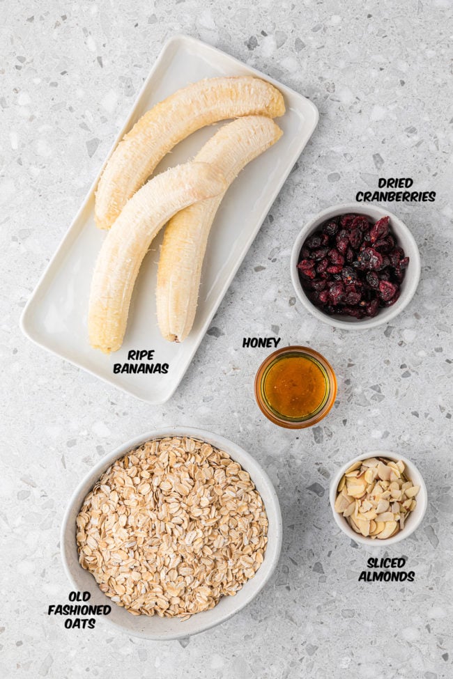 breakfast cookie ingredients on a counter