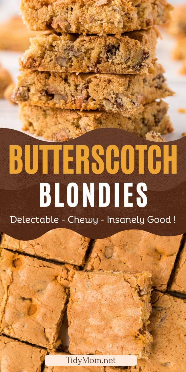 butterscotch brownies photo collage